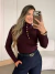 BLUSA TRICOT MODAL BOTÕES - VINHO