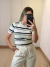 BLUSA MODAL SUZANE LISTRADA - OFF/PRETO - Diniz Store | Moda Feminina