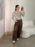CALÇA WIDE COURO BEL - MARROM - Diniz Store | Moda Feminina
