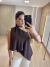 BLUSA GOLA GRACE - MARROM - Diniz Store | Moda Feminina