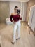 BLUSA CANELADA ASSIMETRICA | IVANA DINIZ BRAND - VINHO na internet