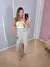 SAIA MIDI JEANS COM FENDA - BEGE - loja online
