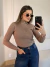 BLUSA TRICOT MODAL ZÍPER - BEGE