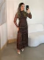 VESTIDO GOLA ALTA TULE COSTAS NUA - MARROM na internet
