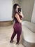 CALÇA SKINNY COM DETALHES EM COURO - VINHO - loja online