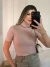 BLUSA TRICOT GOLA ALTA RITA - ROSA - Diniz Store | Moda Feminina