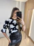 T SHIRT CROPPED COW PRINT - PRETO - Diniz Store | Moda Feminina