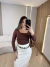BODY POLIAMIDA DECOTE QUADRADO - MARROM na internet