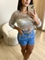 CONJUNTO HOT PANT METALIZADO - PRATA - comprar online