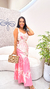 Vestido Lanna estampado com recorte na internet