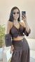 Conjunto Estefani pantalona e cropped boho com regulador - loja online