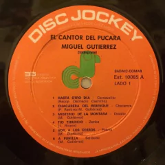 Vinilo Miguel Gutierrez El Cantor Del Pucara Lp Argentina - BAYIYO RECORDS