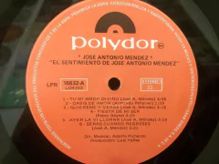 Vinilo Jose Antonio Mendez El Sentimiento De Lp Mexico - tienda online