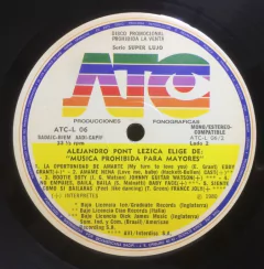 Vinilo Alejandro Pont Lezica Musica Prohibida Para Mayores - tienda online
