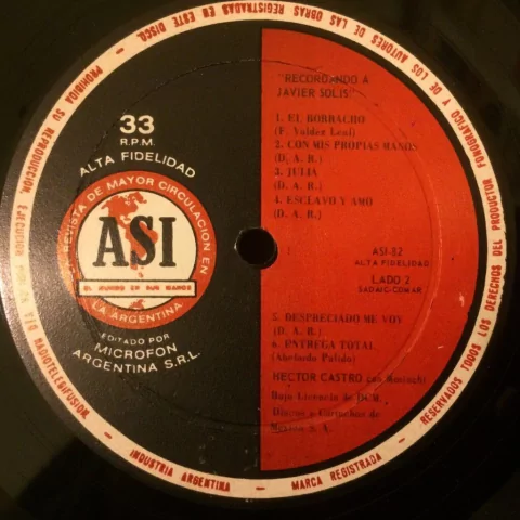Vinilo Hector Castro Recordando A Javier Solis Lp Argentina - comprar online