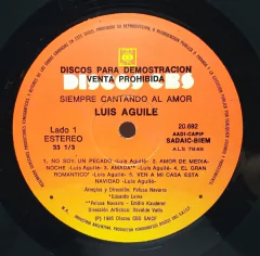 Vinilo Lp - Luis Aguile - Siempre Cantando Al Amor 1985 Arg - tienda online