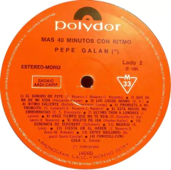 Vinilo Pepe Galan Mas 40 Minutos Con Ritmo Lp Argentina 1980 en internet