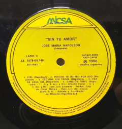 Vinilo Lp - Jose Maria Napoleon - Sin Tu Amor 1980 Argentina - tienda online