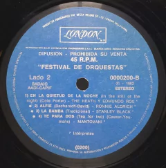 Vinilo Maxi-simple 45 Rpm Festival De Orquestas 1982 (200) - tienda online