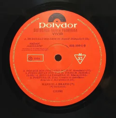 Imagen de Vinilo Lp - Manuela Bravo - Vivir 1984 Argentina