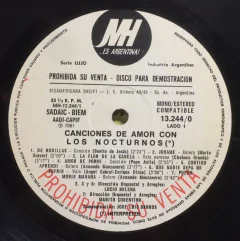 Vinilo Canciones De Amor Con Los Nocturnos Lp Impecable Prom - tienda online