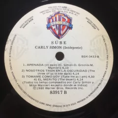 Vinilo Carly Simon Sube (come Upstairs) Lp Argentina 1980 - BAYIYO RECORDS