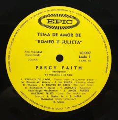 Imagen de Lp Percy Faith Y Su Orquesta Tema De Amor De Romeo Y Julieta