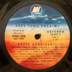 Vinilo Boris Gardiner Eres Todo Para Mi Lp Argentina 1987 - BAYIYO RECORDS