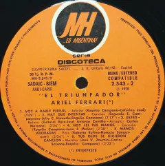 Imagen de Vinilo Lp - Ariel Ferrari - El Triunfador 1976 Argentina
