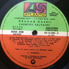 Imagen de Vinilo Graham Nash Wild Tales Cuentos Salvaje Lp 1978 Insert