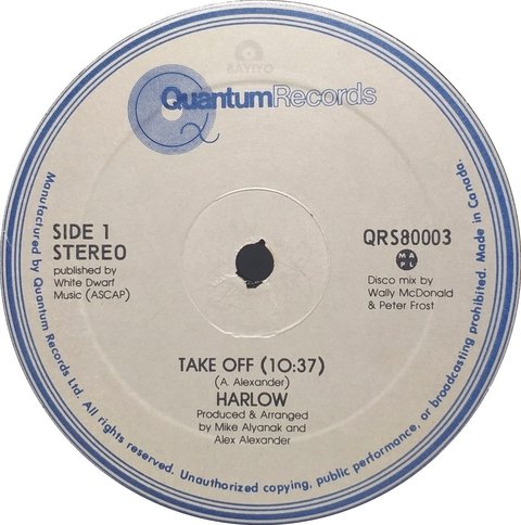 Vinilo Maxi - Harlow - Take Off 1981 Canadá
