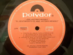 Vinilo Jose Antonio Mendez El Sentimiento De Lp Mexico - BAYIYO RECORDS