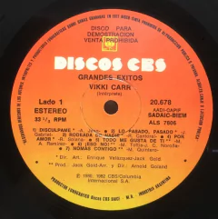 Vinilo Lp - Vikki Carr - Grandes Exitos 1982 Argentina - BAYIYO RECORDS