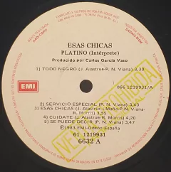 Vinilo Lp - Platino - Esas Chicas 1983 Argentina - BAYIYO RECORDS