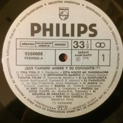 Vinilo Andre Y Su Conjunto Que Tangos! Lp Argentina 1978 - BAYIYO RECORDS