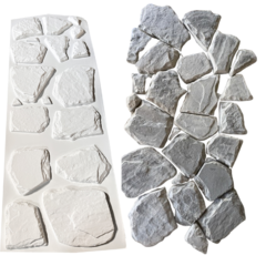 Kit 26 Fôrma 3d Pedra Natural Moledo ABS 2mm Molde para cimento/concreto/gesso 3d IN584 na internet