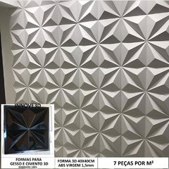 Forma 3D Cristais 40x40cm ABS Virgem 2mm Molde para cimento/concreto/gesso IN608.