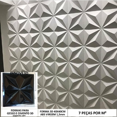 2 Forma 3d Gesso Cristais 40x40cm ABS 1,5mm Molde para gesso/cimento 3d IN608