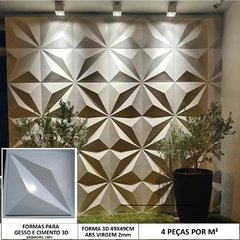 2 Forma 3d Gesso Crystalis 49x49cm ABS 2mm Molde para cimento/concreto/gesso 3d IN671 - loja online
