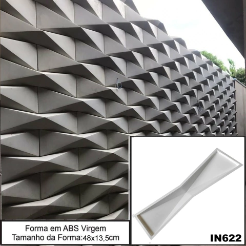2 Forma 3d Gesso Mini Origami 48X13,5cm ABS 2mm Molde para gesso/cimento/concreto IN622