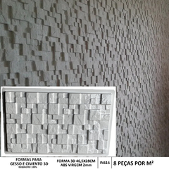 Forma 3d Gesso Mosaico Rústico 46,5x28cm ABS 2MM Molde Para Gesso/Cimento/Concreto IN616 - comprar online