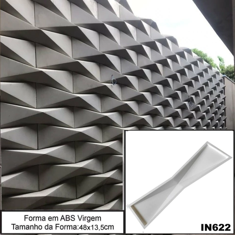 5 Forma 3d Gesso Mini Origami 48X13,5cm ABS 2mm Molde para gesso/cimento/concreto IN622