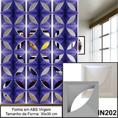 2 Forma 3d Cobogó Elemento Vazado Wind 30X30cm Dupla Face ABS 2mm IN202