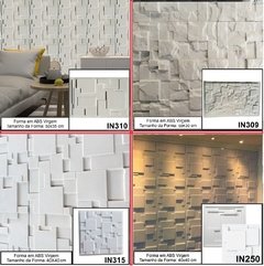 KIT 4 FORMAS MOLDES PARA GESSO 3D MOSAICO 40X40CM OS MAIS VENDIDOS - comprar online