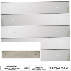 Forma 3d Regua Trafitto 80x10cm ABS 2mm Molde Para Cimento/Concreto/Gesso IN475 - comprar online