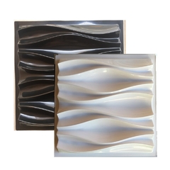 2 Forma 3d Gesso Ondas Dunas Moderna 39x39cm ABS 2mm Molde Para Gesso/Cimento/Concreto 3d IN609 - INNOVE3D