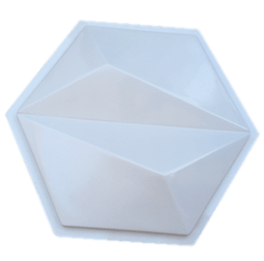 Forma Gesso 3D Dupla Trapézio Hexagonal 33,5x38,5cm ABS Virgem Molde para Cimento/concreto/Gesso 3d IN203PD