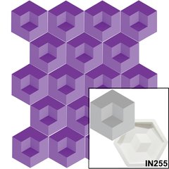 FORMA MOLDE PARA GESSO 3D EXAGONAL 25X21,5CM EM ABS 2MM GESSO / CIMENTO 3D IN255 - loja online