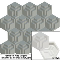 FORMA MOLDE PARA GESSO 3D SEXTAVADA 25X21,5cm EM ABS 2MM GESSO / CIMENTO 3D IN256