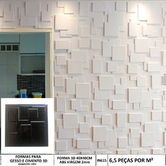 Forma 3d Mosaico Bloco 40X40cm ABS 2mm Molde Para Cimento/Concreto/gesso 3d IN615